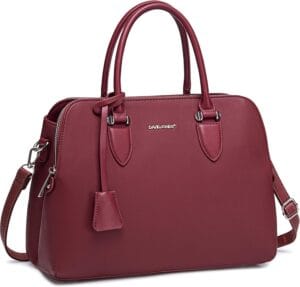 burgundy handbag