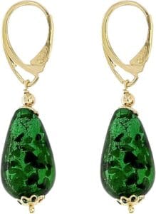 drop pearls green earring