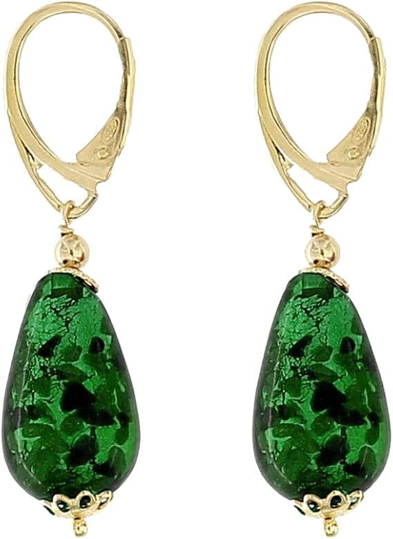 drop pearls green earring