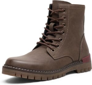 Cognac Lace-Up Combat Boots