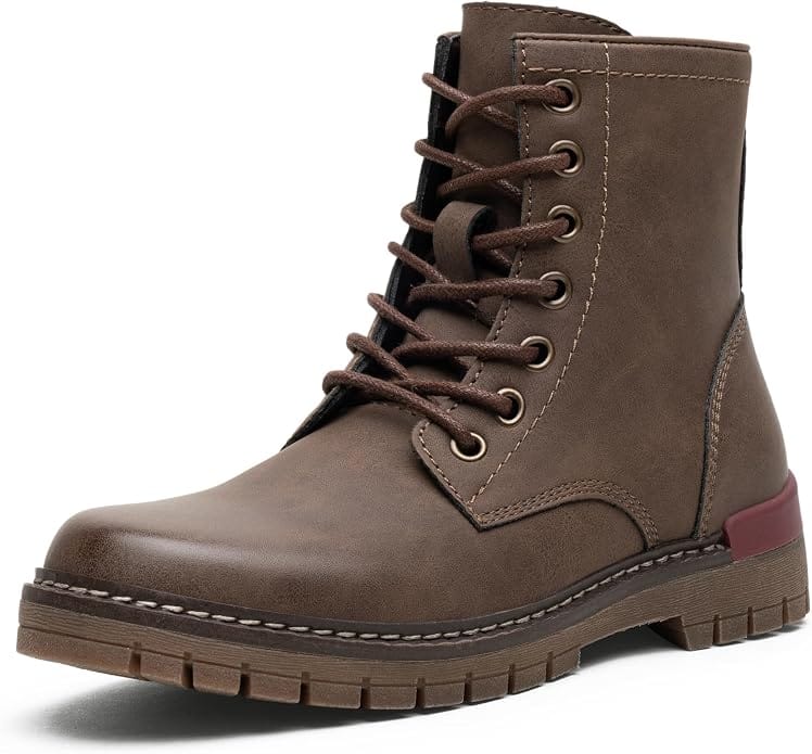 Cognac Lace-Up Combat Boots