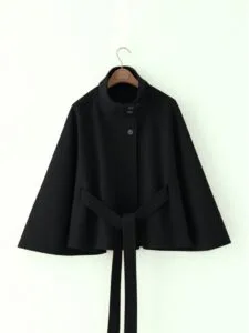 Solid color wool cape