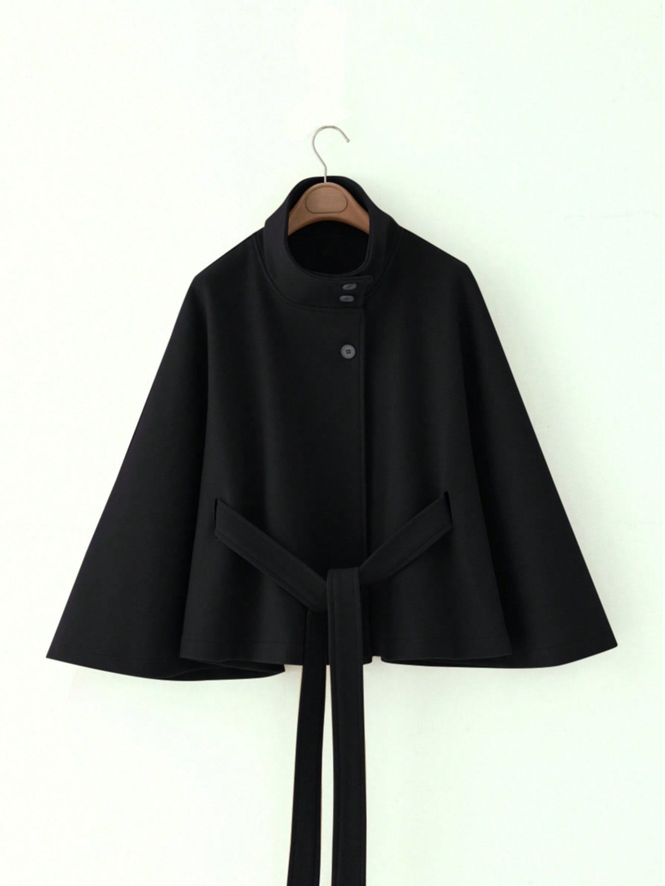 Solid color wool cape