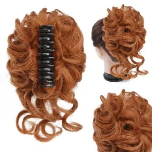 women's wavy and curly hair bun