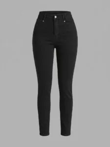 High-waisted skinny jeans