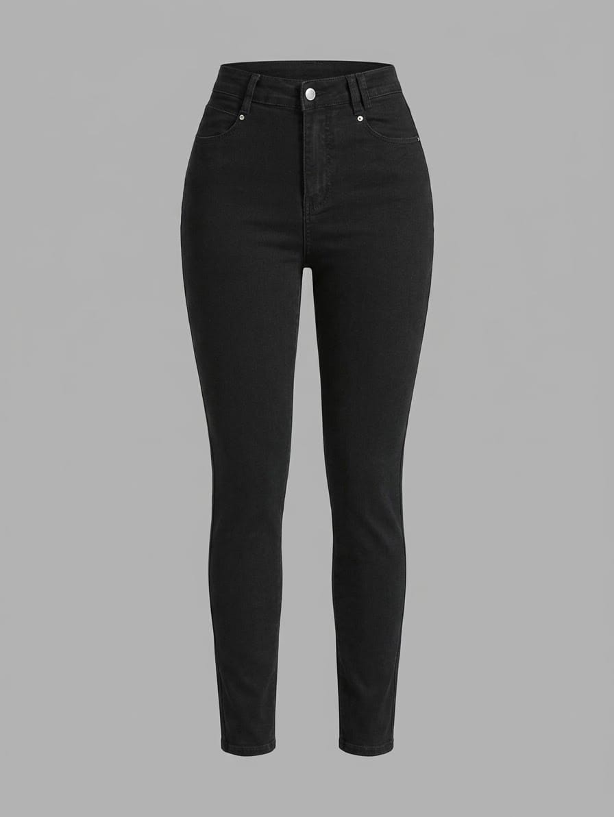 High-waisted skinny jeans