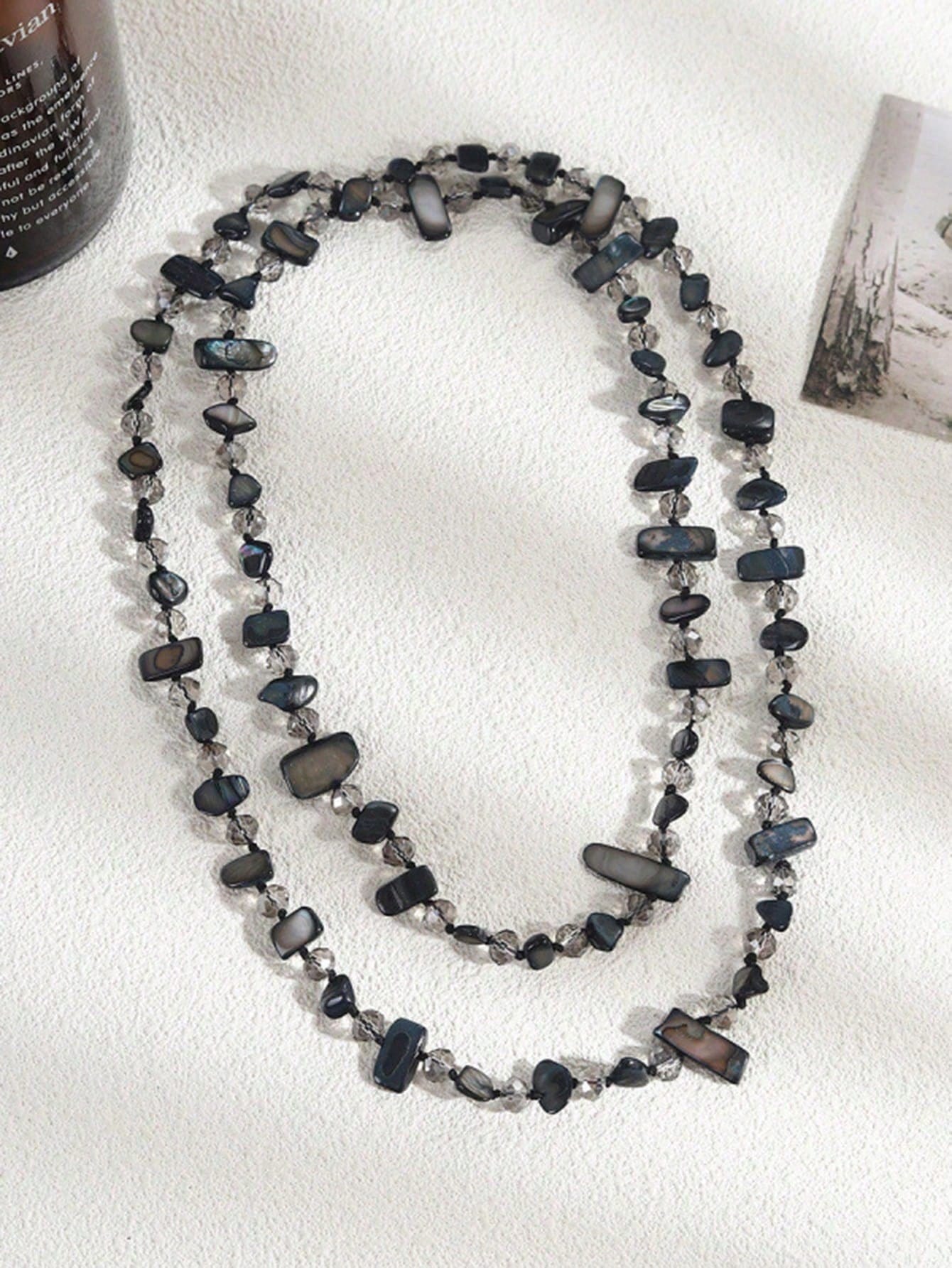 vintage style double layer long necklace
