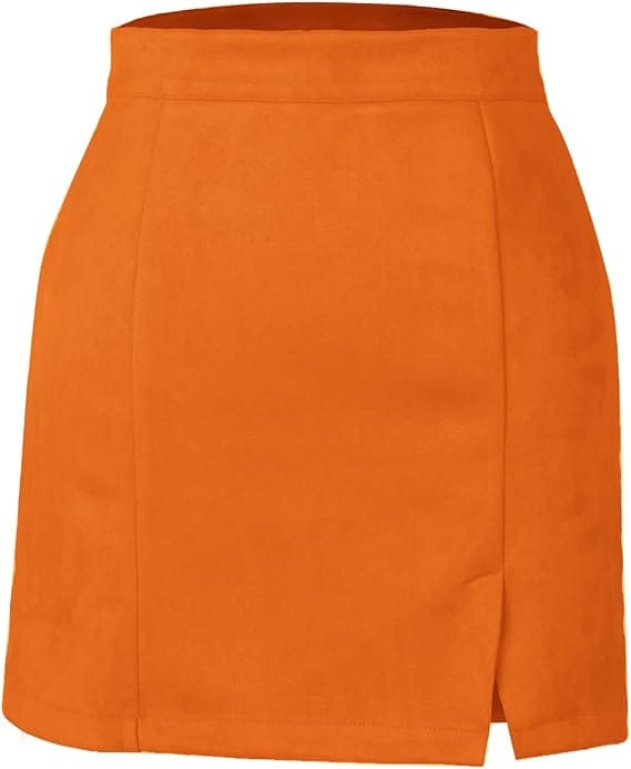 High Waisted Suede Skirt
