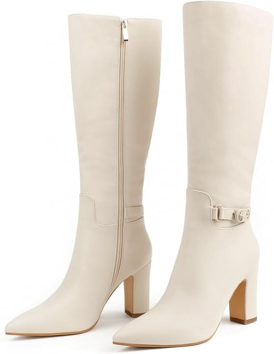 Knee High Boots - Off-white