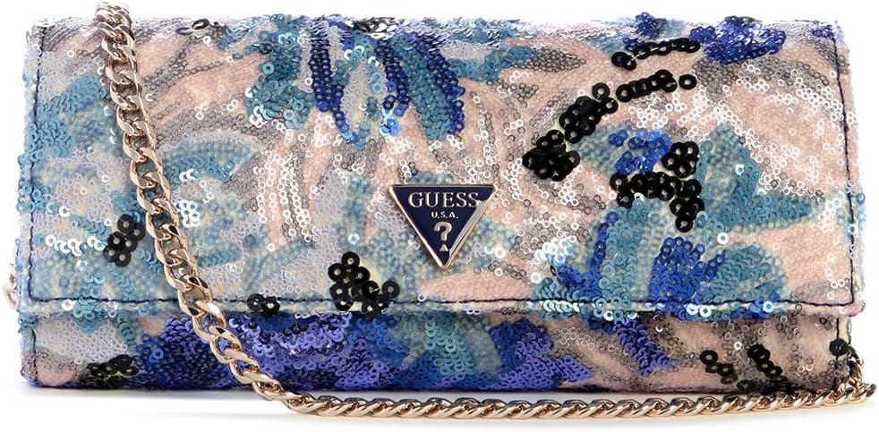 GUESS Elsie Clutch Floral Multi blue shoulder bag